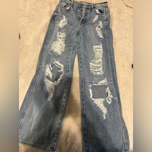 Wide Leg Distressed Jeans. Pacsun